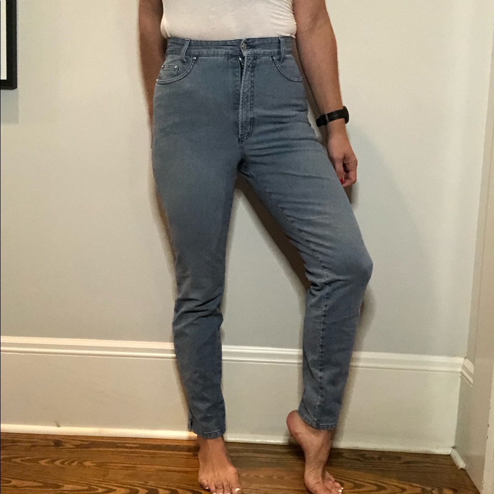 Vintage Cambio High Rise Mom Jeans in Blue